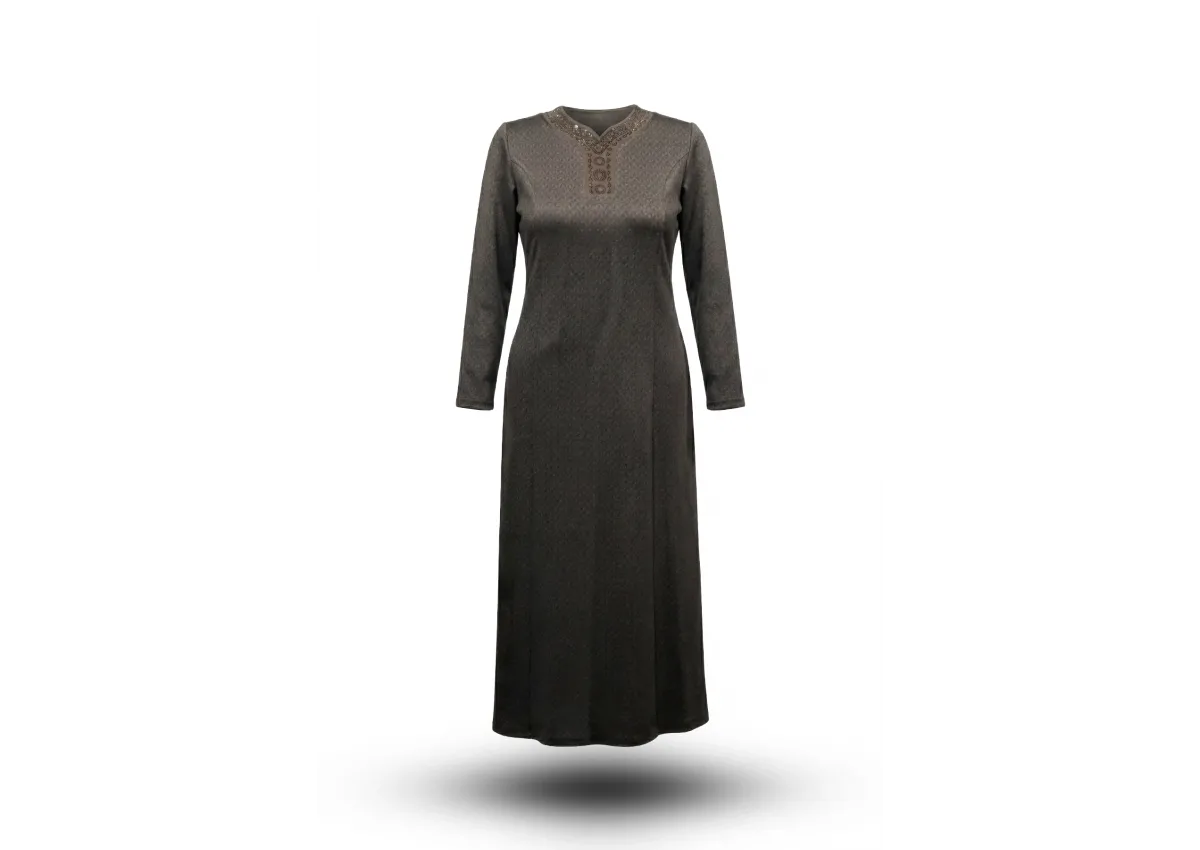 HESNA 8400 ELBİSE - KAHVE - (Asorti: 4-7)