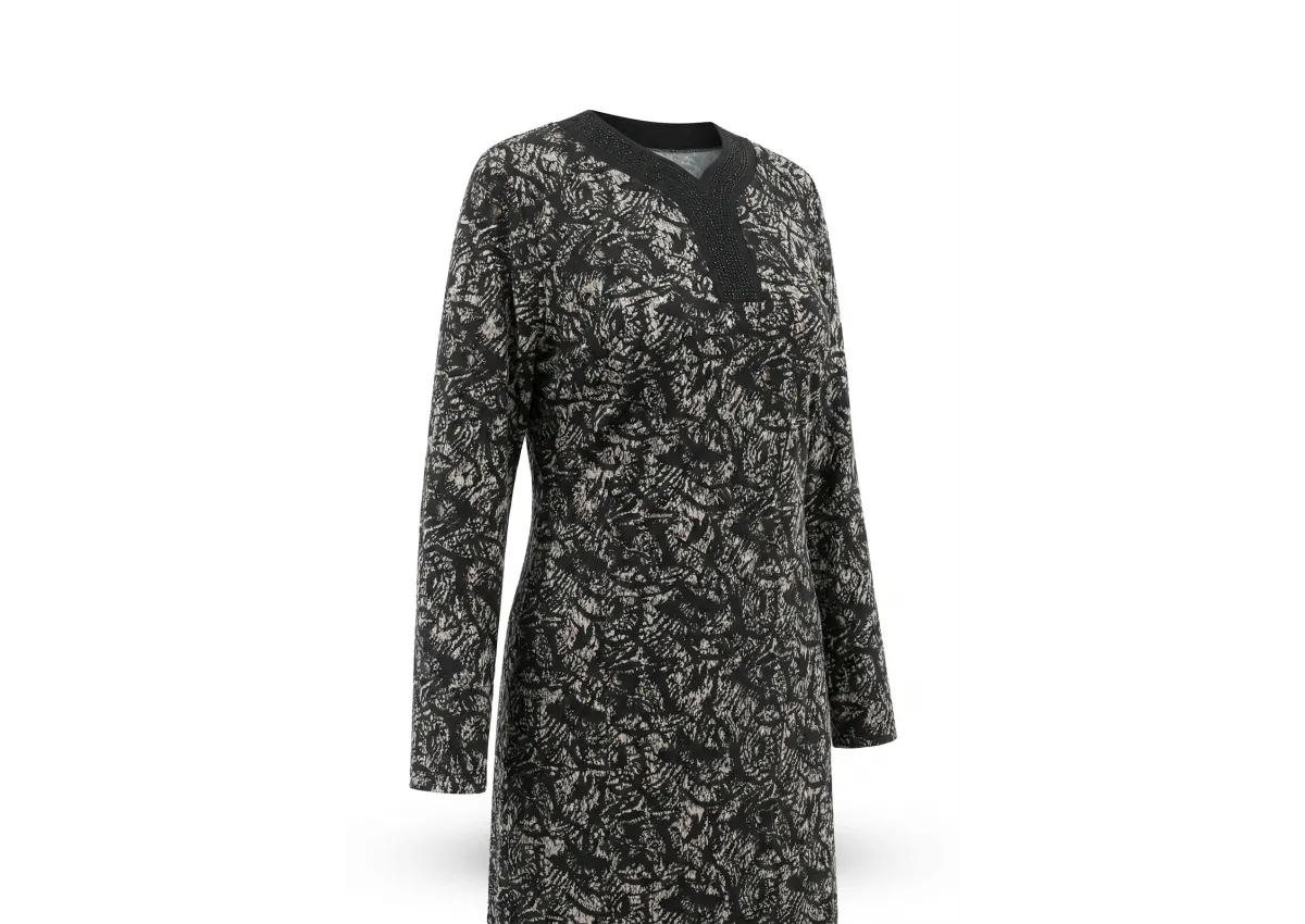 HESNA 8260 BTT. ELBİSE - LACİ & KAHVE - 558/S - (Asorti: 8-9)