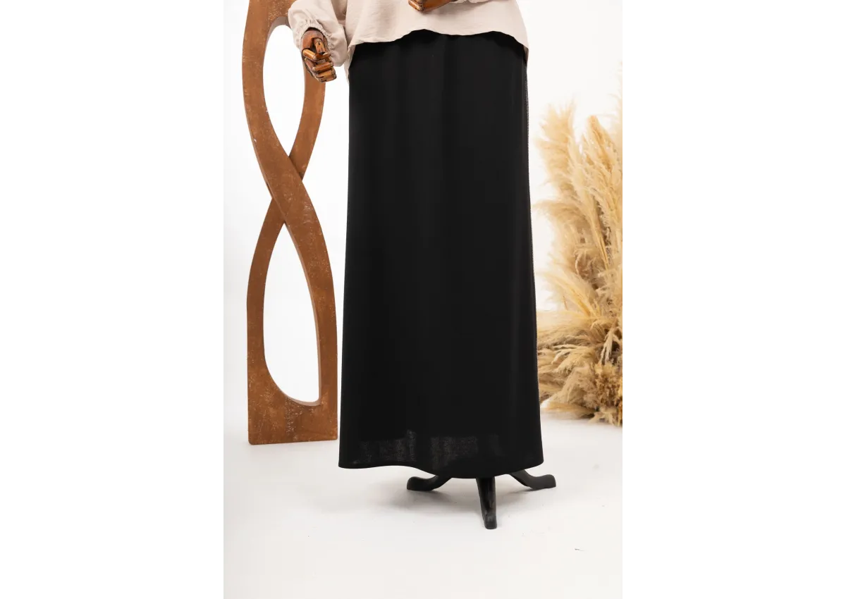 HESNA 6278 TAŞLI ETEK - SİYAH - (Asorti: 3-6)