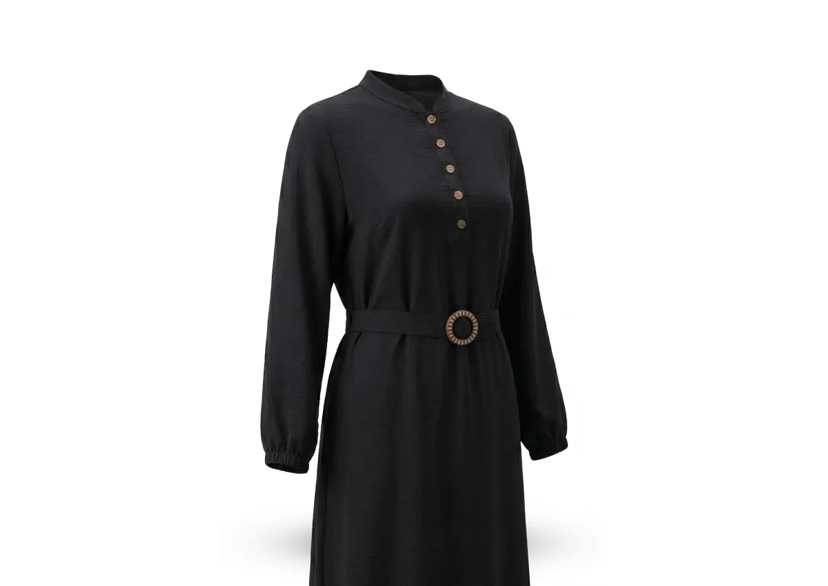 HESNA 9762 ELBİSE - SİYAH - (Asorti: 2-5)