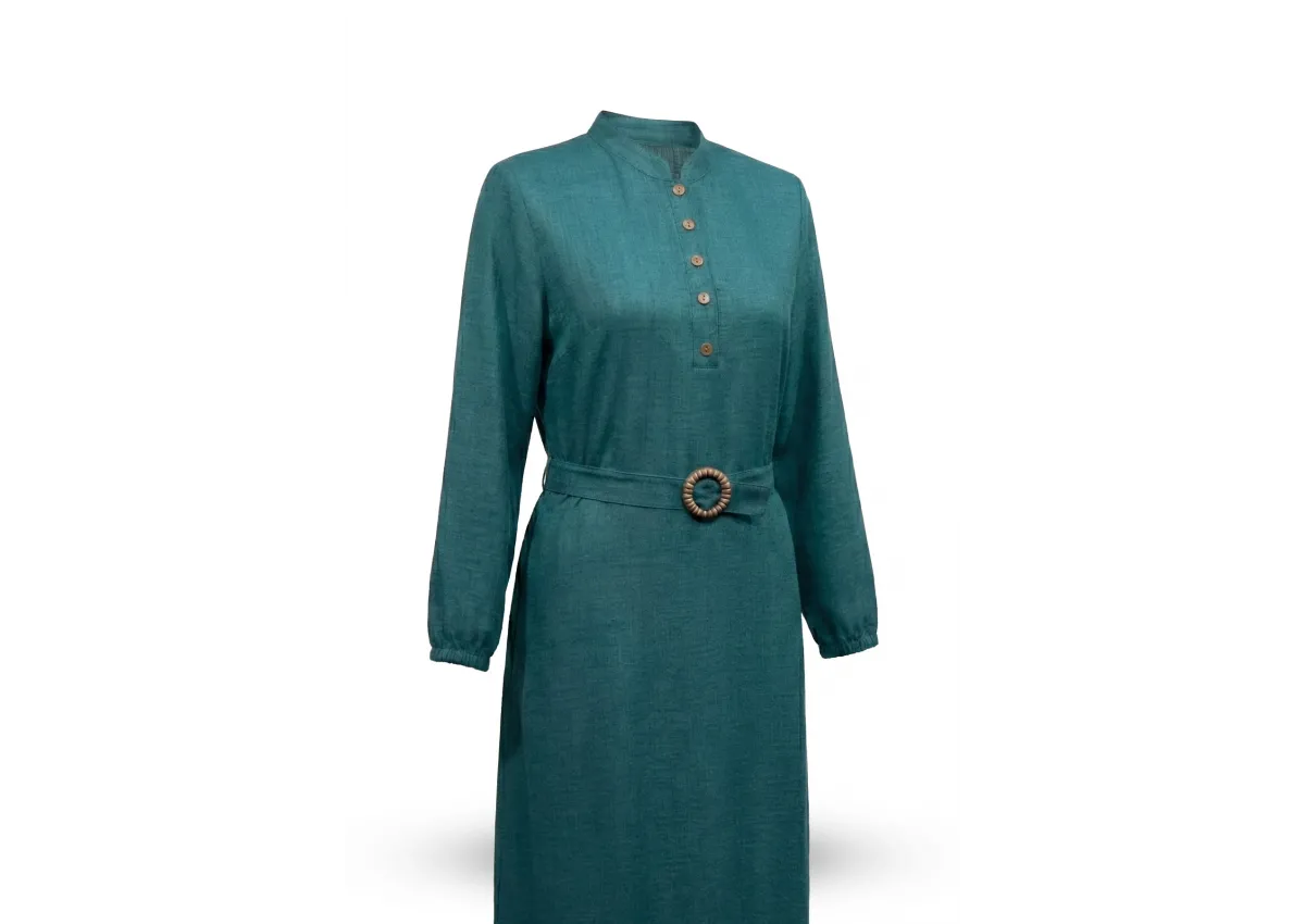 HESNA 9762 ELBİSE - ZÜMRÜT - (Asorti: 2-5)