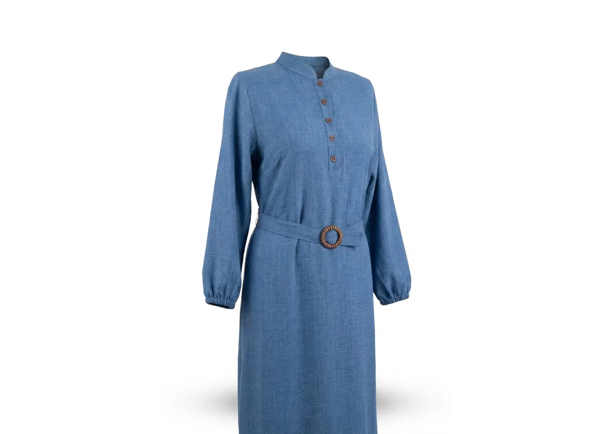 HESNA 9762 ELBİSE - BEBE MAVİSİ - (Asorti: 2-5)