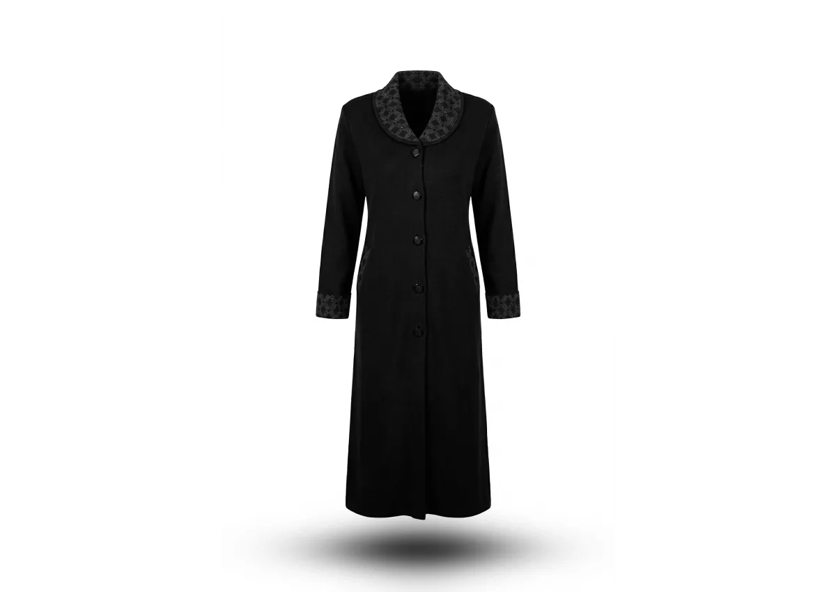 HESNA 6445 MANTO - SİYAH - (Asorti: 3-5)