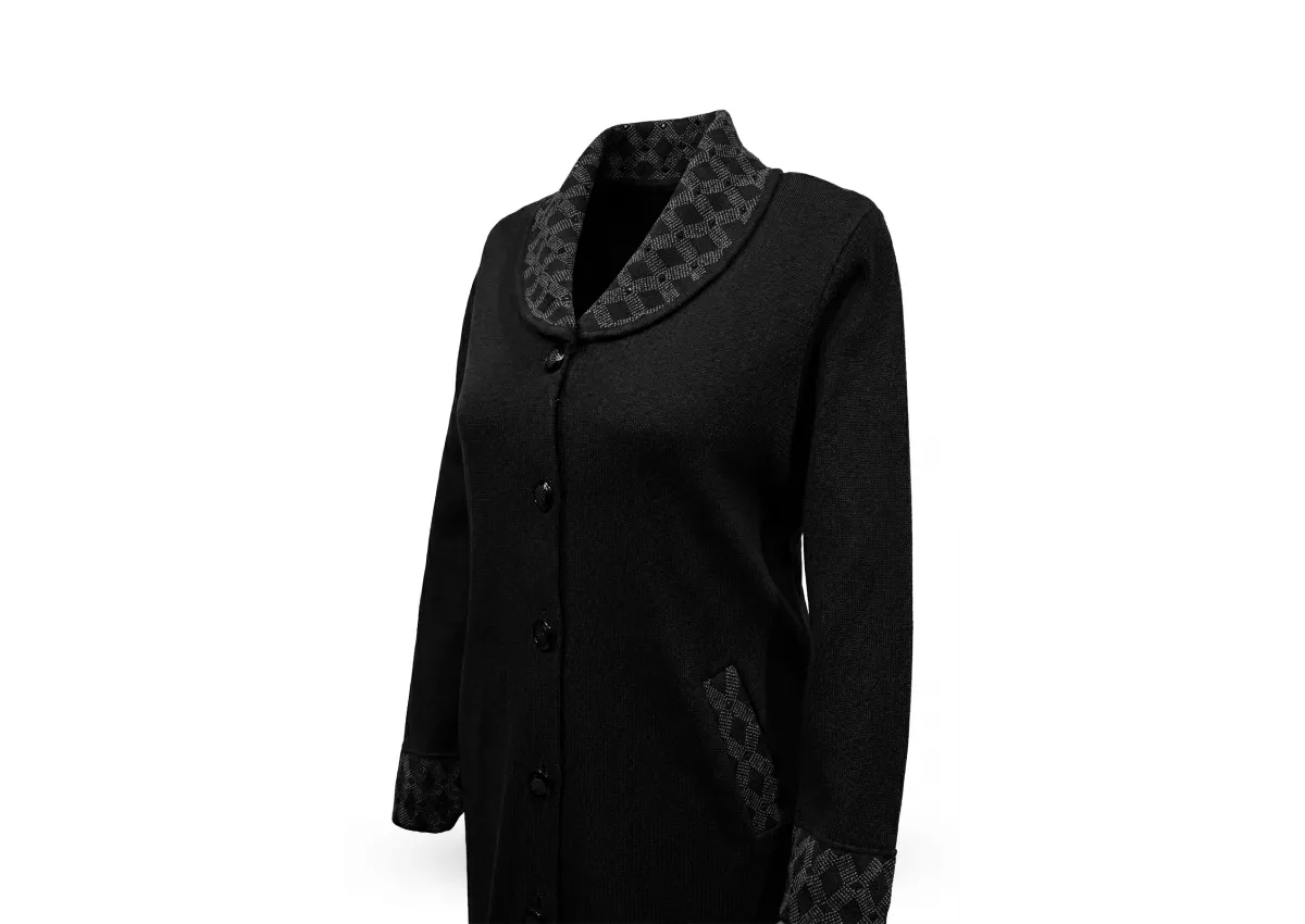 HESNA 6445 MANTO - SİYAH - (Asorti: 3-5)