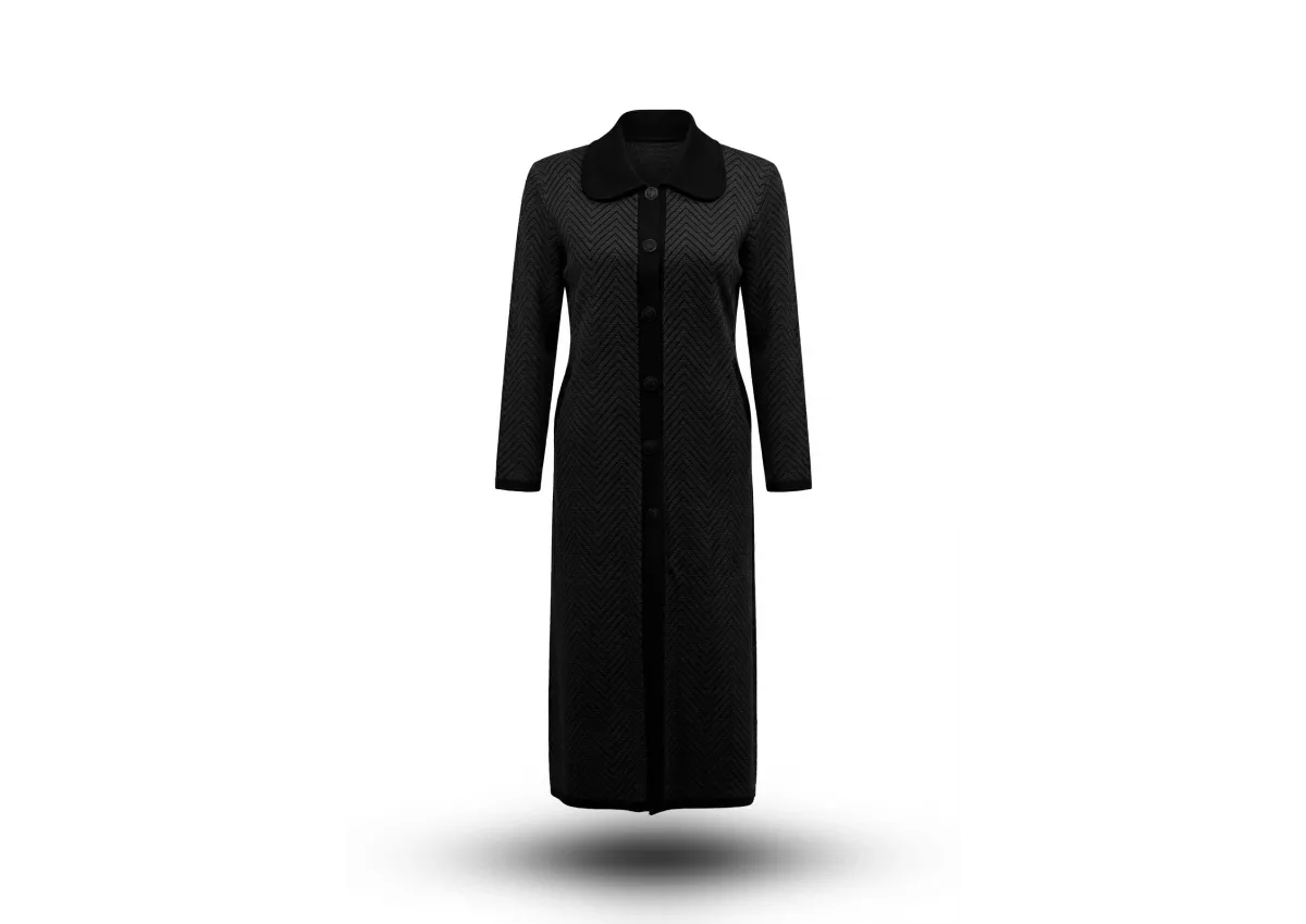 HESNA 8524 MANTO - SİYAH - (Asorti: 3-5)