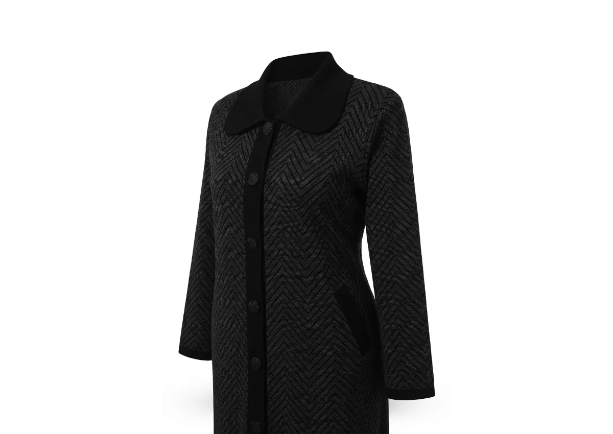 HESNA 8524 MANTO - SİYAH - (Asorti: 3-5)