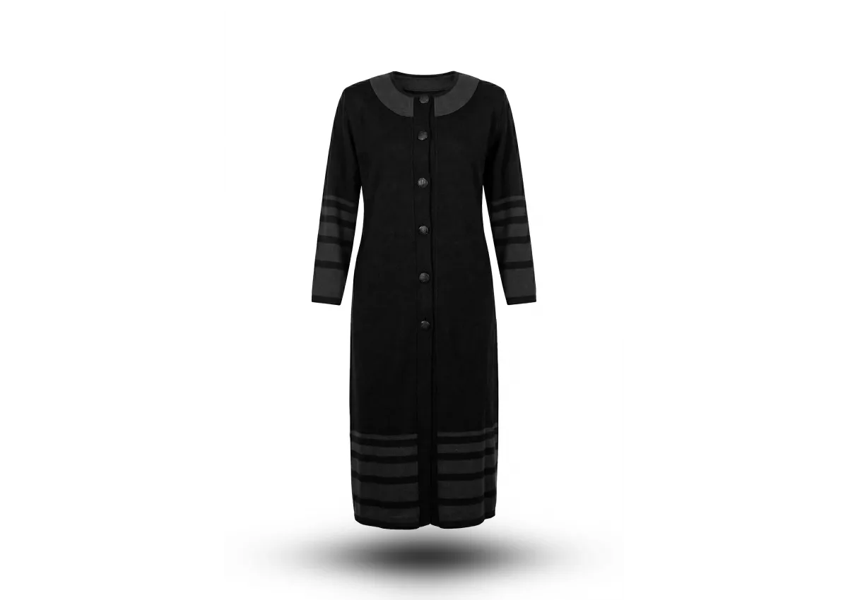 HESNA 8538 MANTO - SİYAH - (Asorti: 3-5)