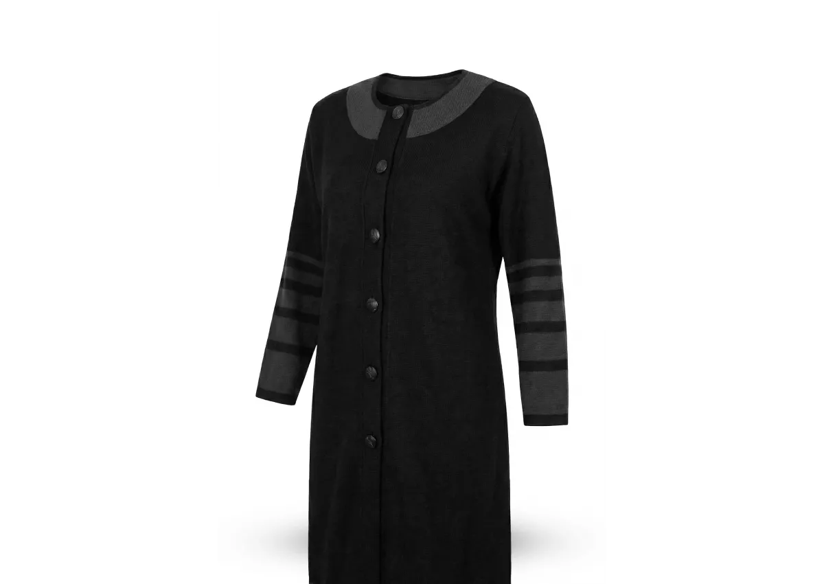 HESNA 8538 MANTO - SİYAH - (Asorti: 3-5)