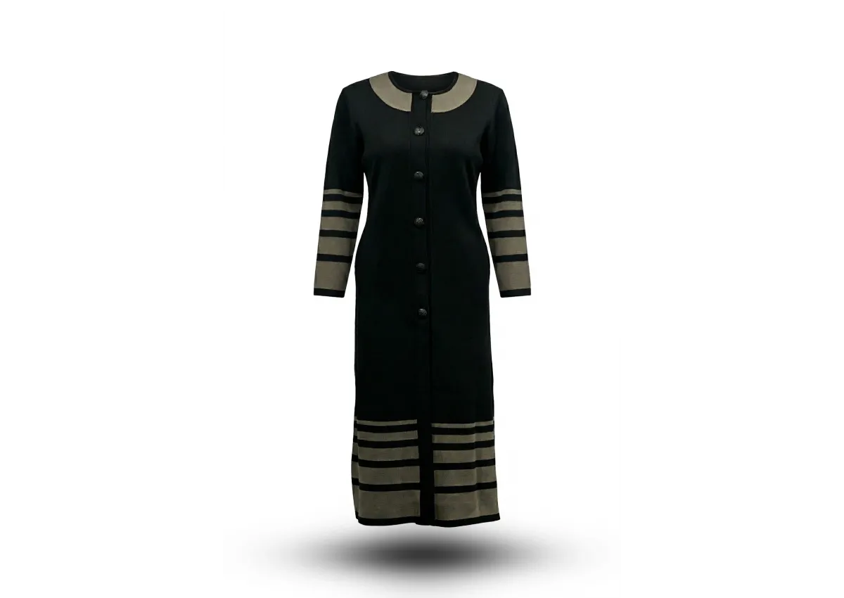 HESNA 8538 MANTO - SİYAH & VİZON - (Asorti: 3-5)