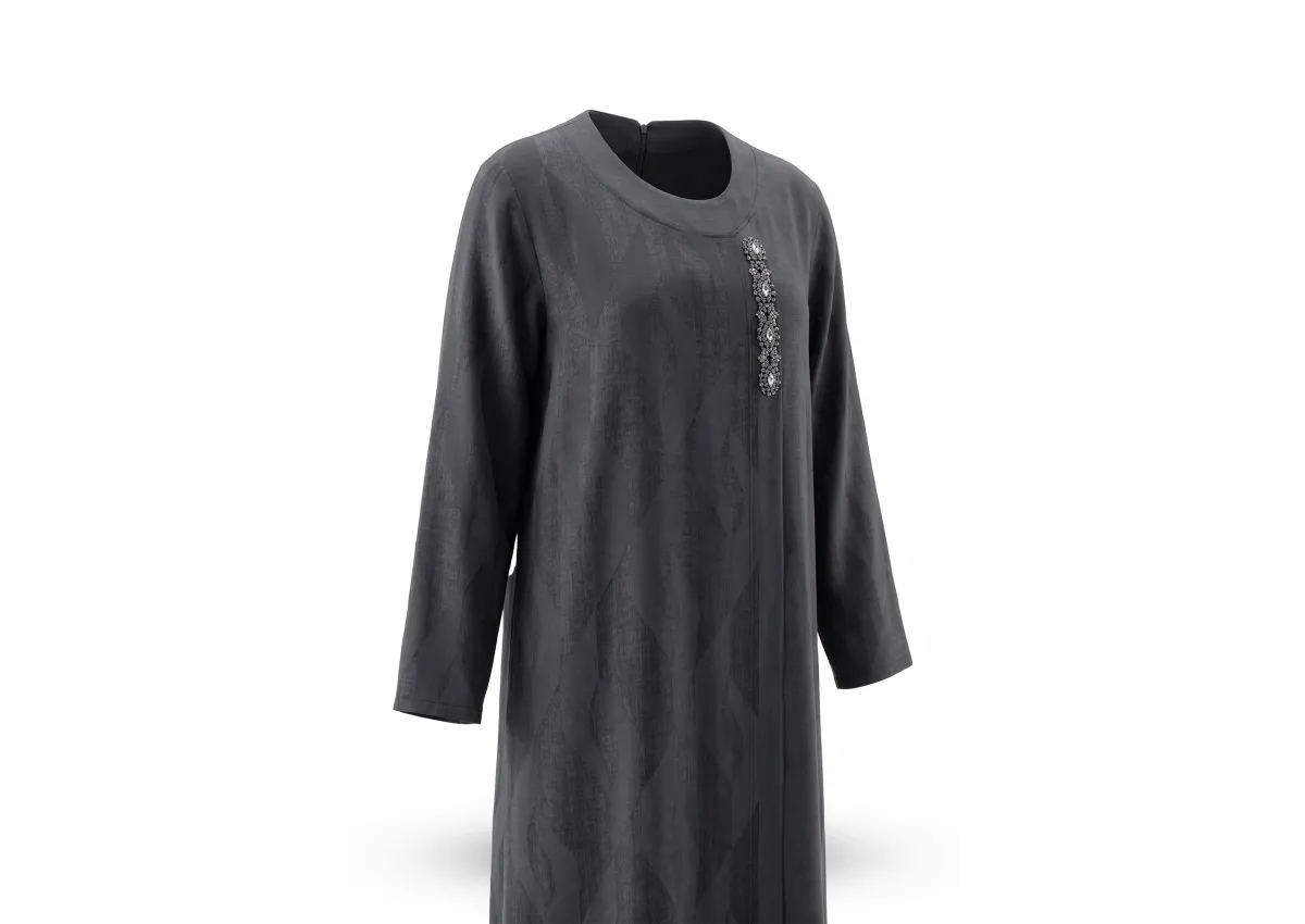 HESNA 8532 ELBİSE - SİYAH - (Asorti: 46-52)
