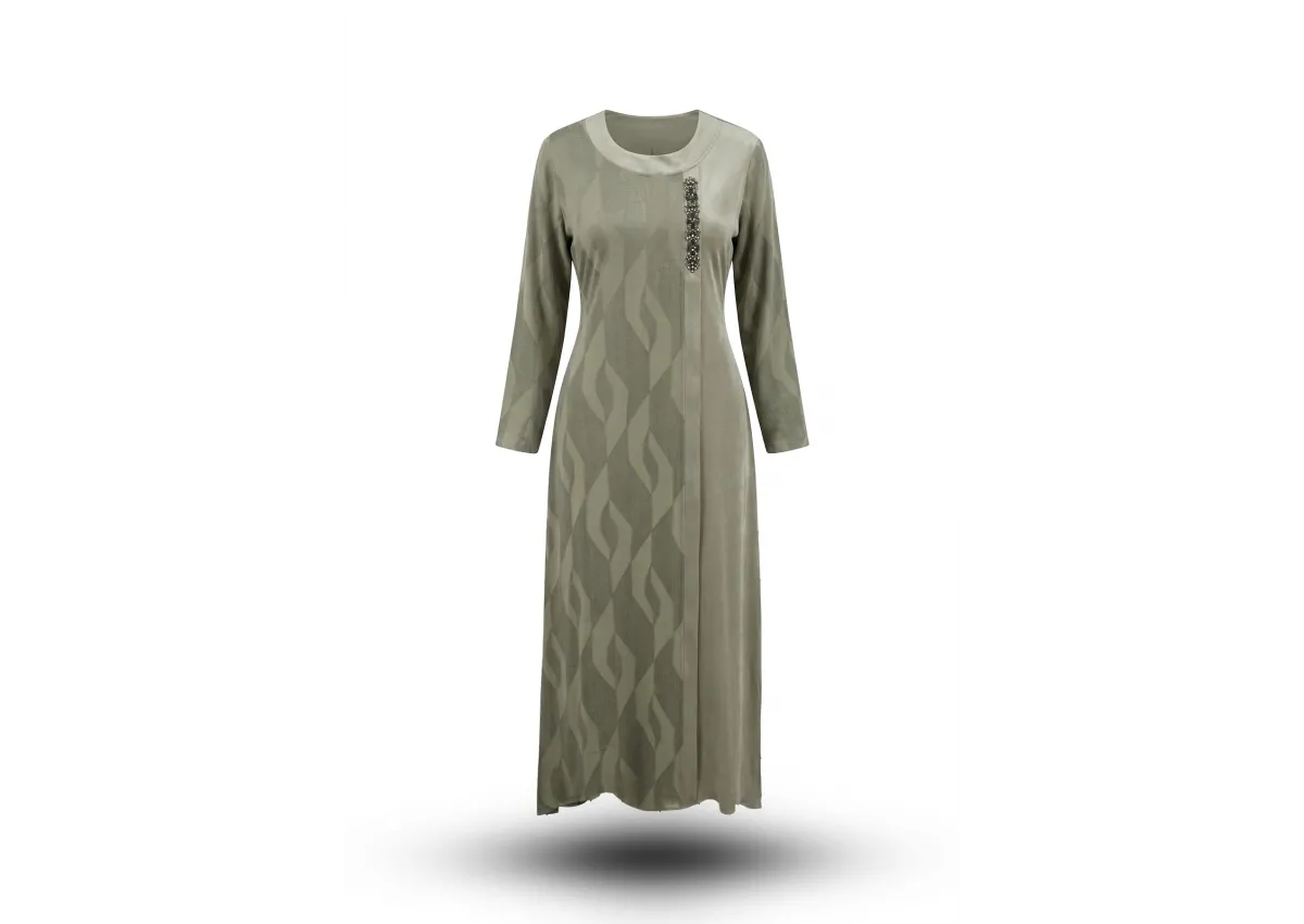 HESNA 8532 ELBİSE - YEŞİL - (Asorti: 46-52)