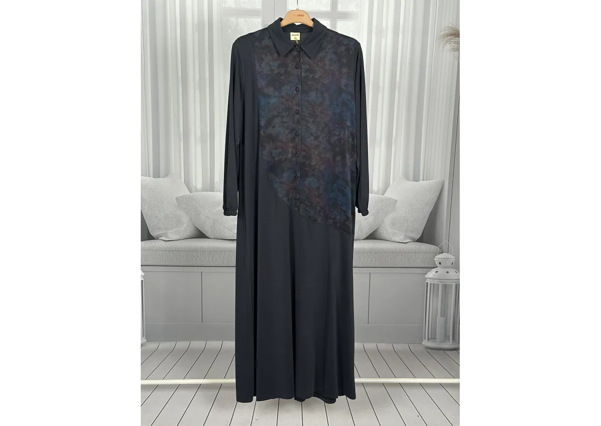 HESNA 8597 ELBİSE - SİYAH - (Asorti: 3-6)