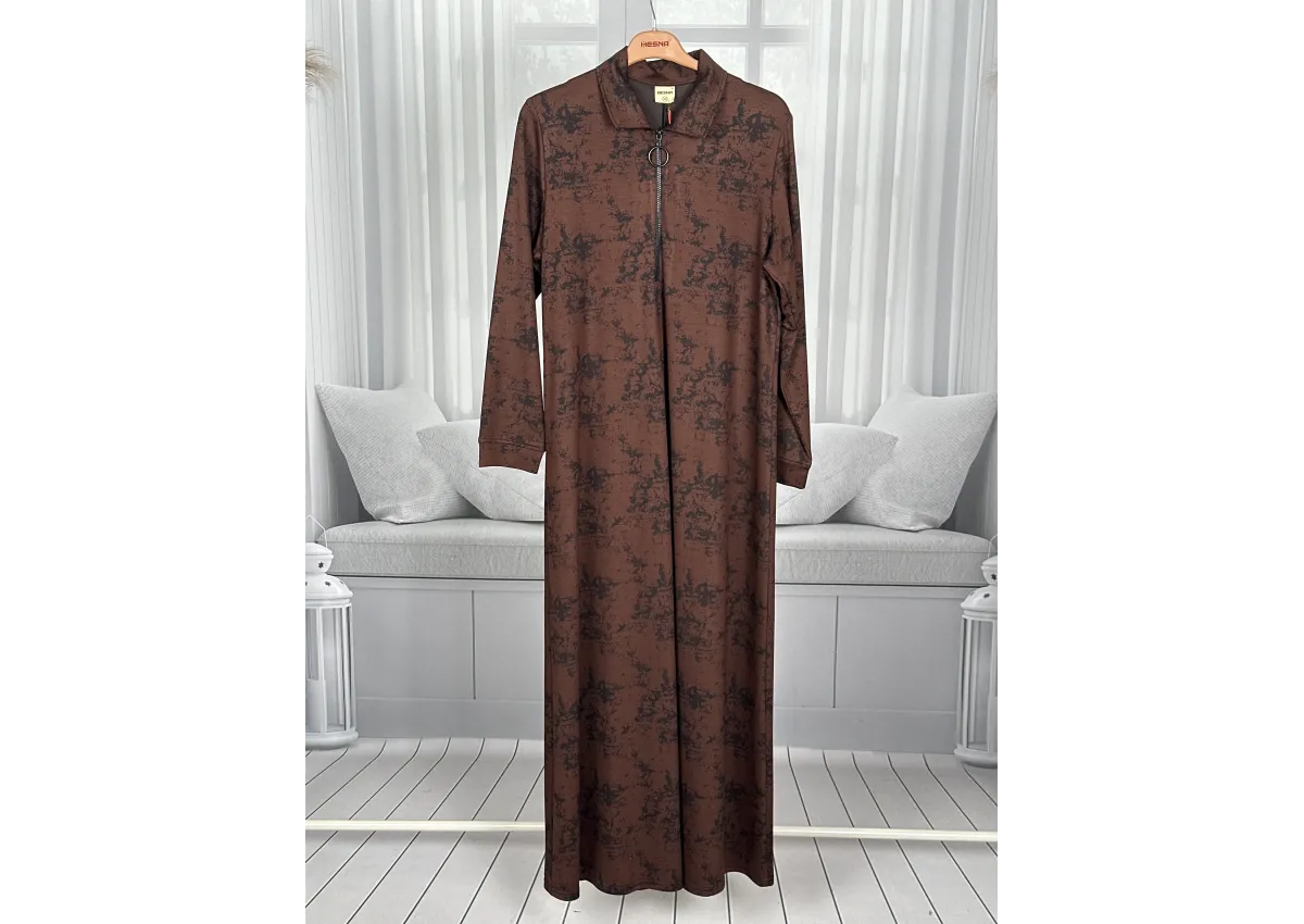HESNA 8596 ELBİSE - KAHVE - (Asorti: 4-6)