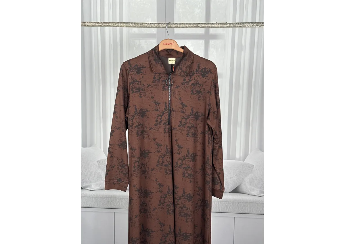 HESNA 8596 ELBİSE - KAHVE - (Asorti: 4-6)