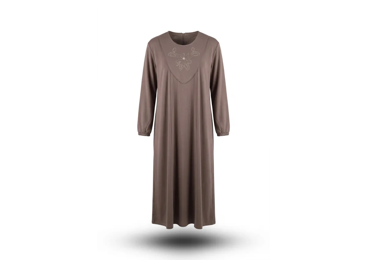 HESNA 8603 ELBİSE - KAHVE - (Asorti: 4-6)