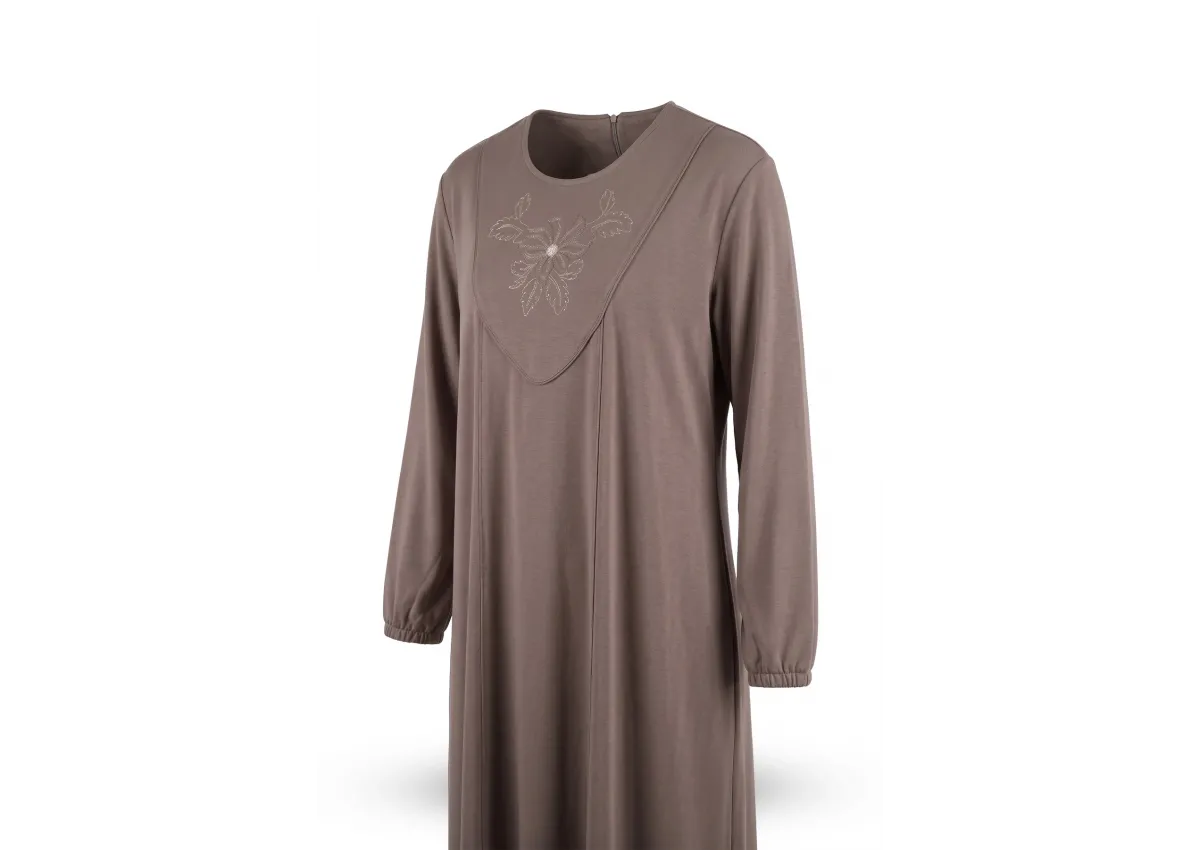 HESNA 8603 ELBİSE - KAHVE - (Asorti: 4-6)