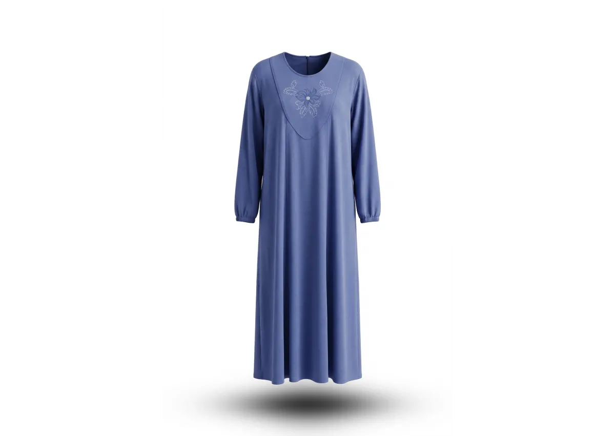 HESNA 8603 ELBİSE - İNDİGO - (Asorti: 4-6)