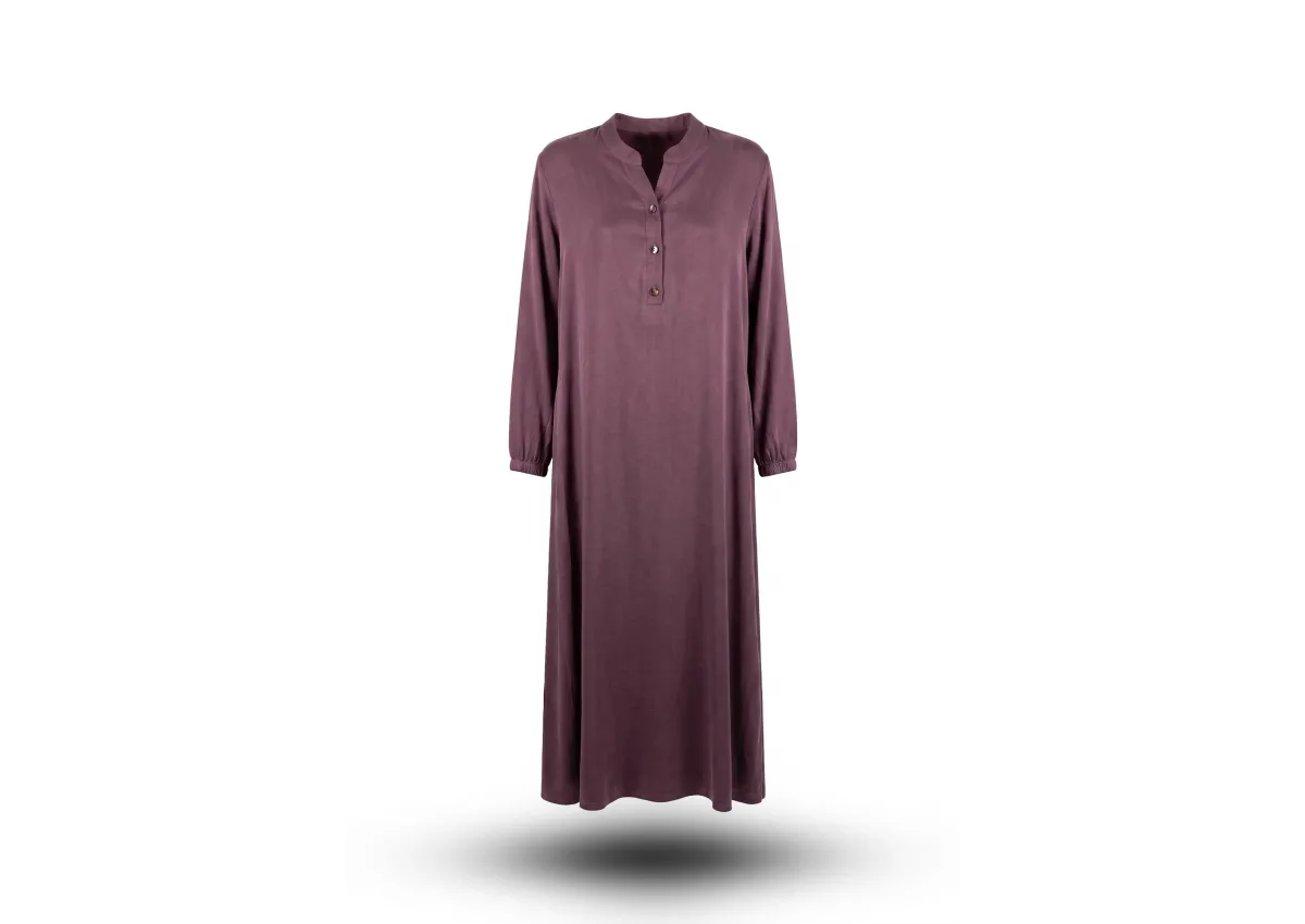 HESNA 8617 ELBİSE - MÜRDÜM - (Asorti: 3-6)