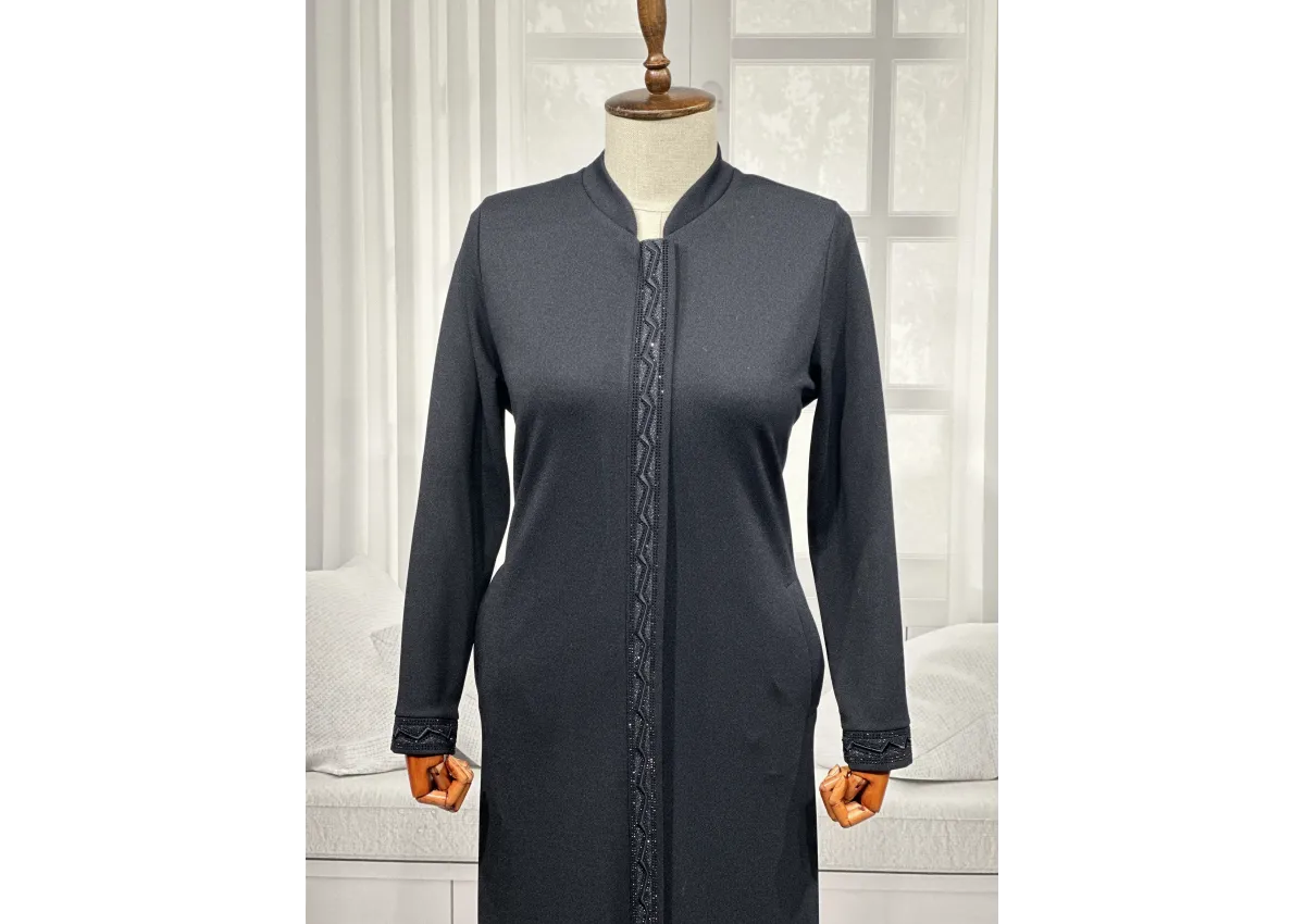 HESNA 2205 NAKIŞLI PARDESÜ - LACİVERT - (Asorti: 4-7)