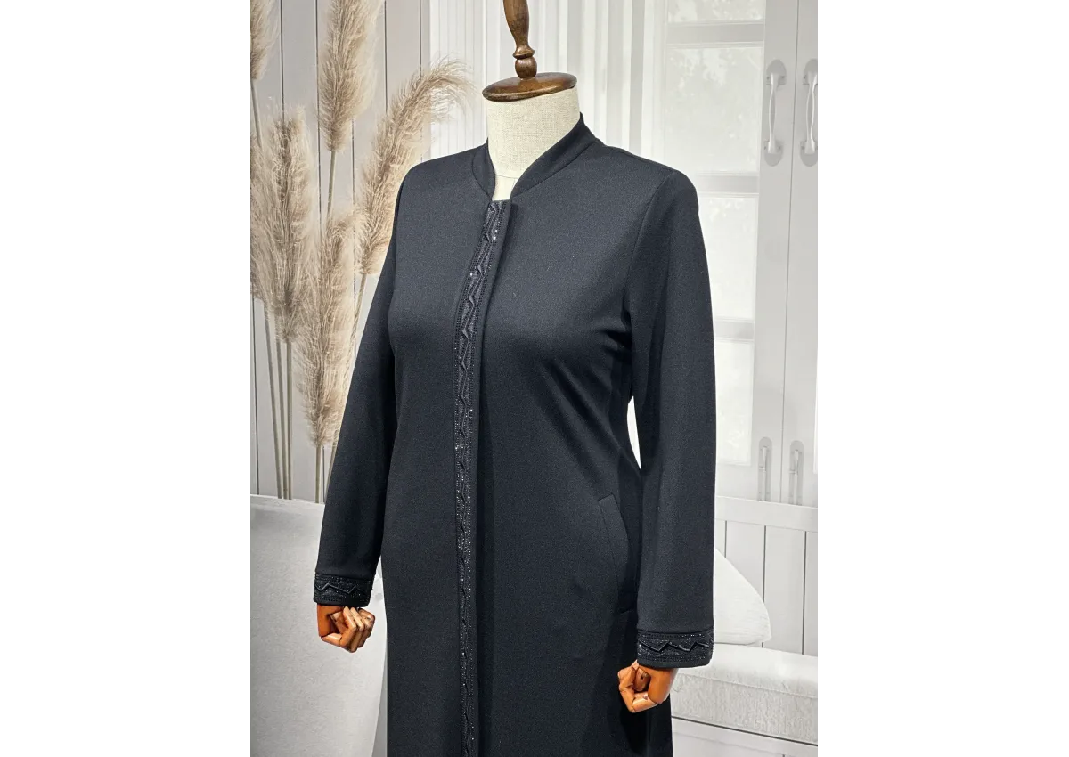 HESNA 2205 NAKIŞLI PARDESÜ - LACİVERT - (Asorti: 4-7)