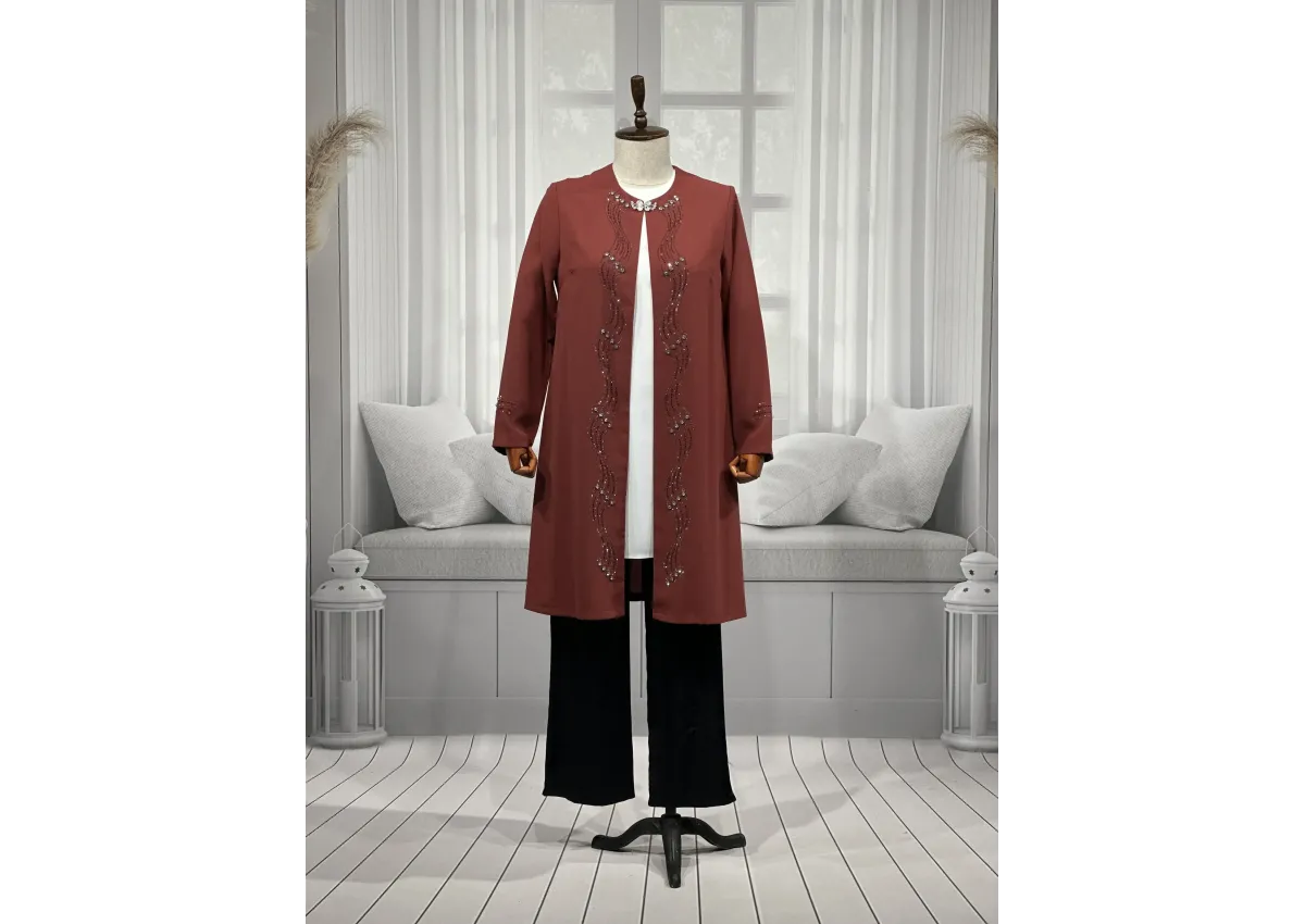 HESNA 3516 TAKIM - KİREMİT - (Asorti: 46-52)