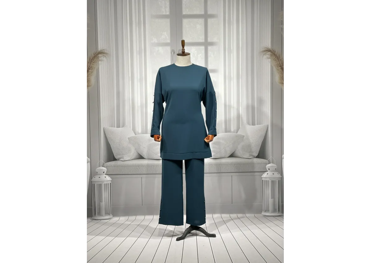 HESNA 4591 TAKIM - ZÜMRÜT - (Asorti: 46-52)