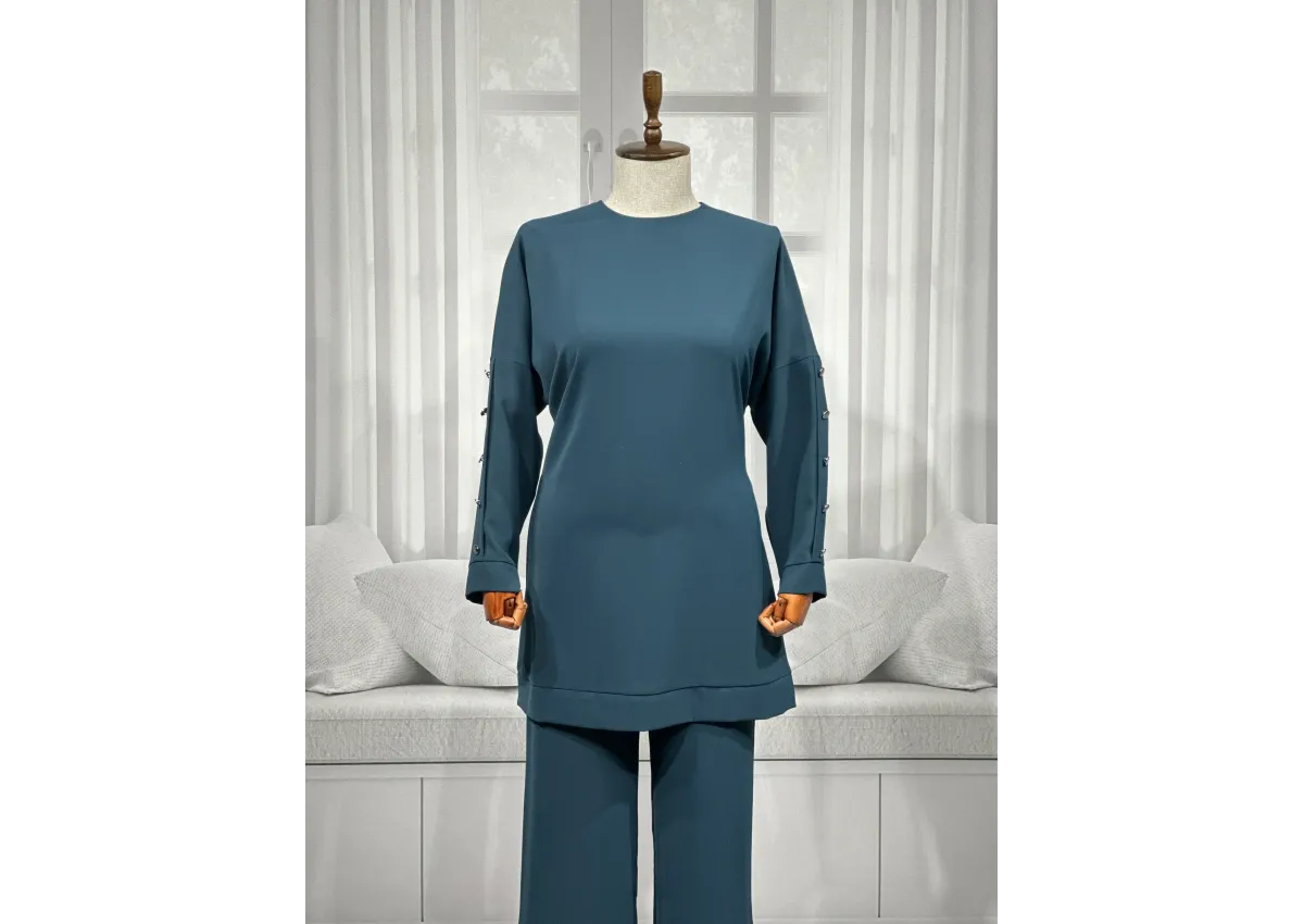 HESNA 4591 TAKIM - ZÜMRÜT - (Asorti: 46-52)