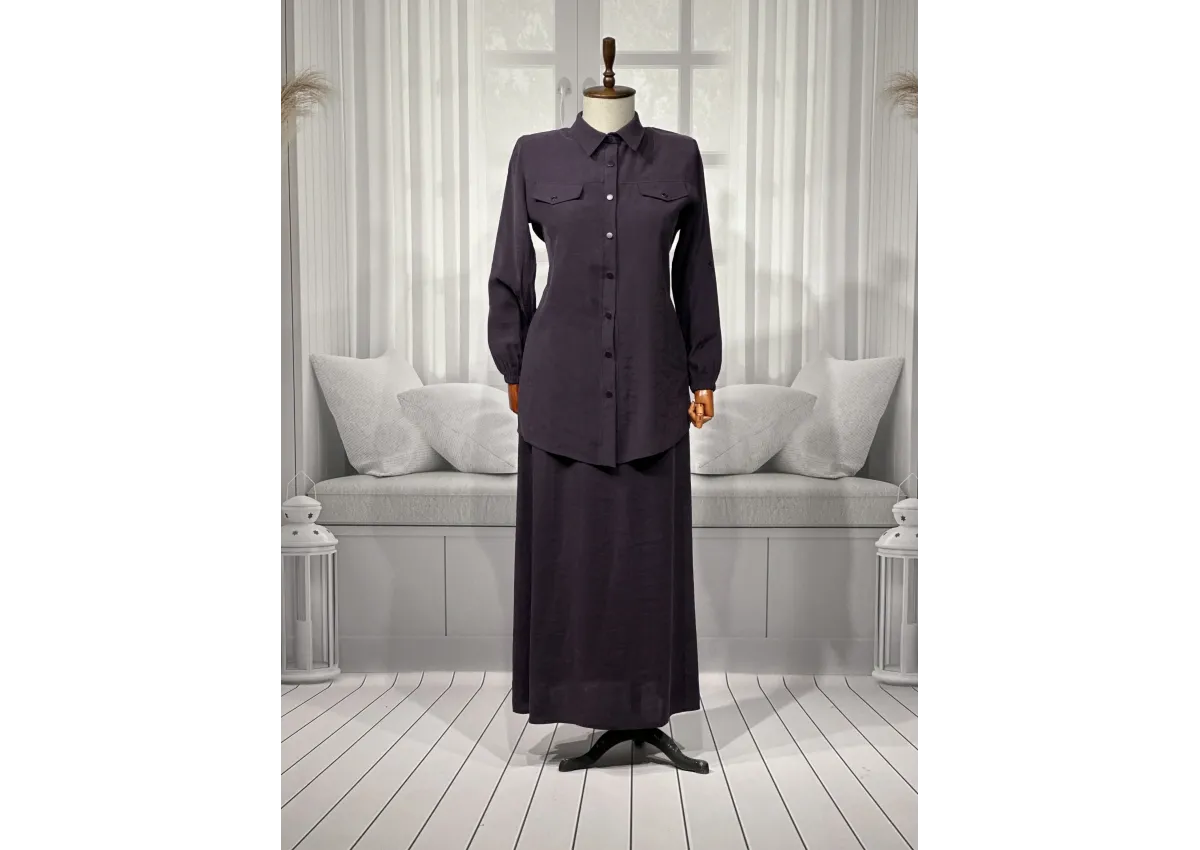 HESNA 7753 TAKIM - MÜRDÜM - (Asorti: 46-52)