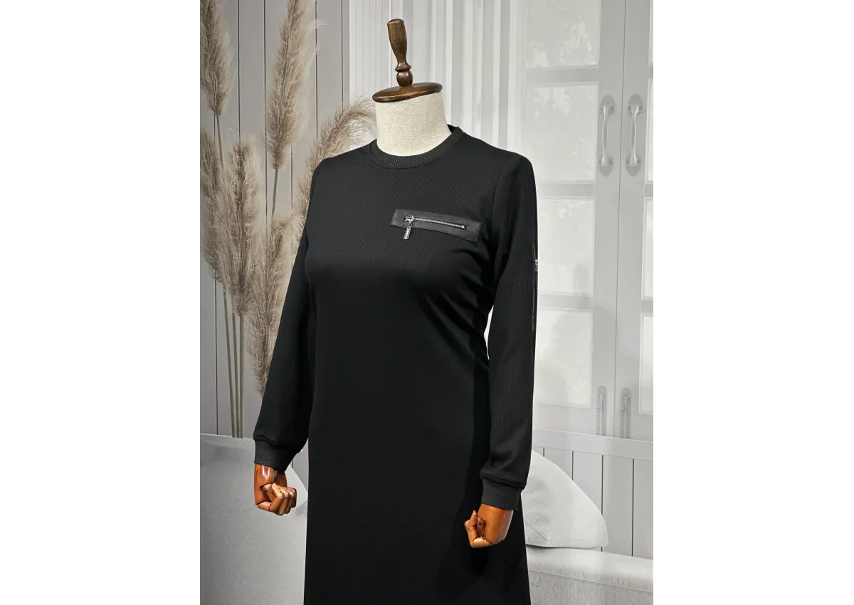 HESNA 8191 ELBİSE - SİYAH - (Asorti: 3-6)