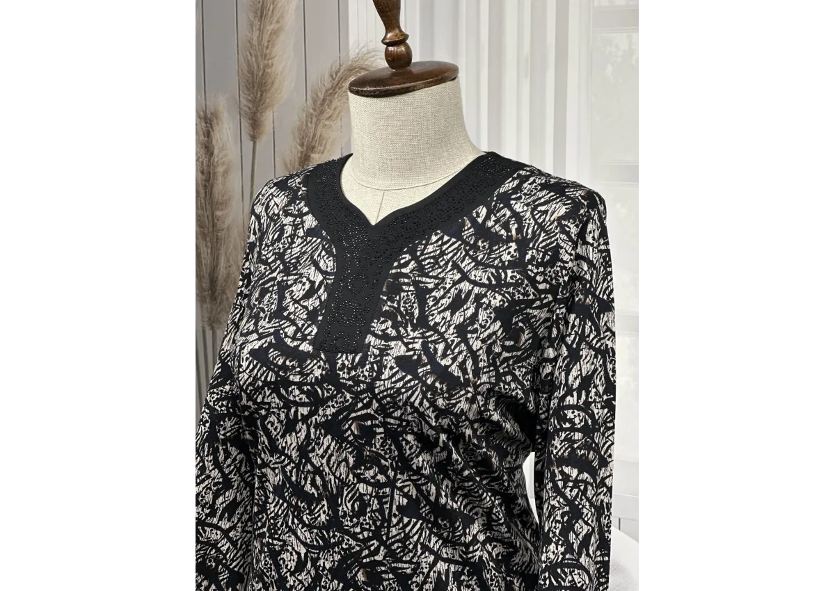 HESNA 8260 BTT. ELBİSE - LACİ & KAHVE - 558/S - (Asorti: 8-9)