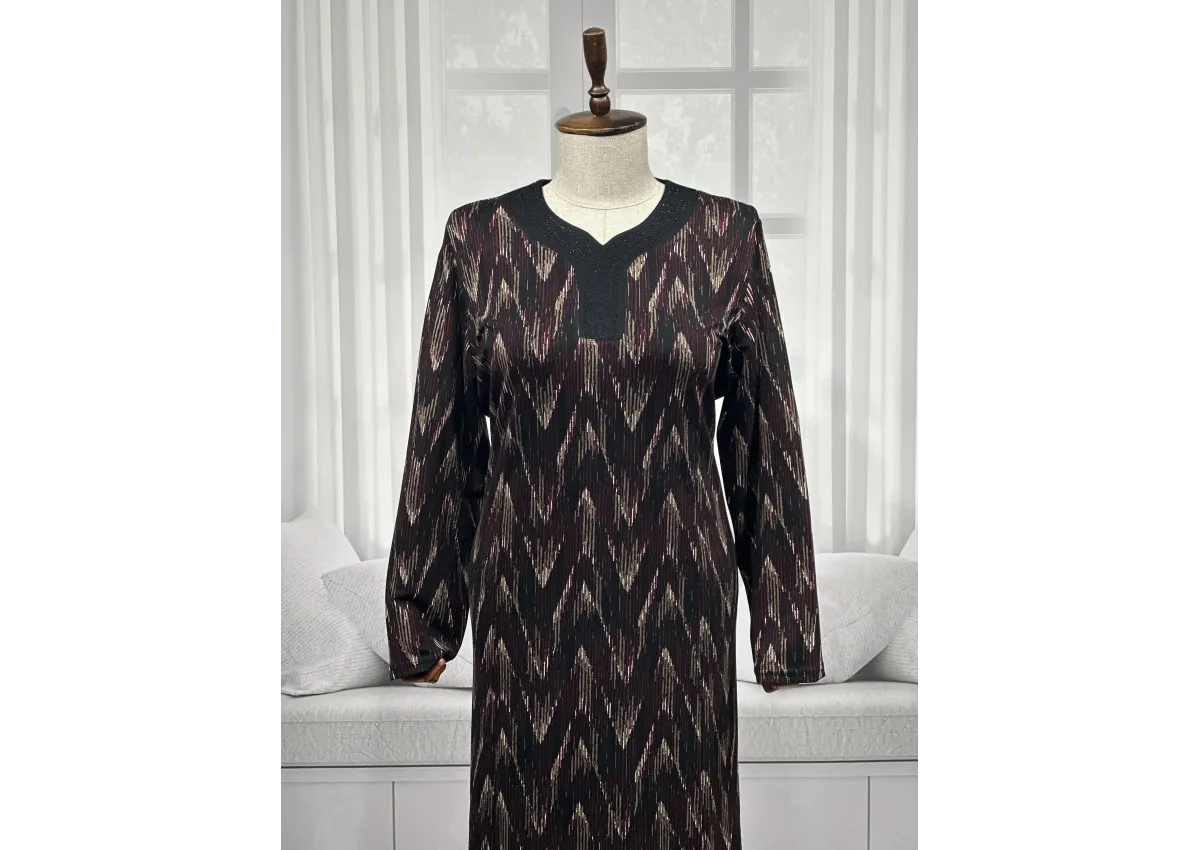 HESNA 8260 BTT. ELBİSE - BORDO - 503/T - (Asorti: 8-9)