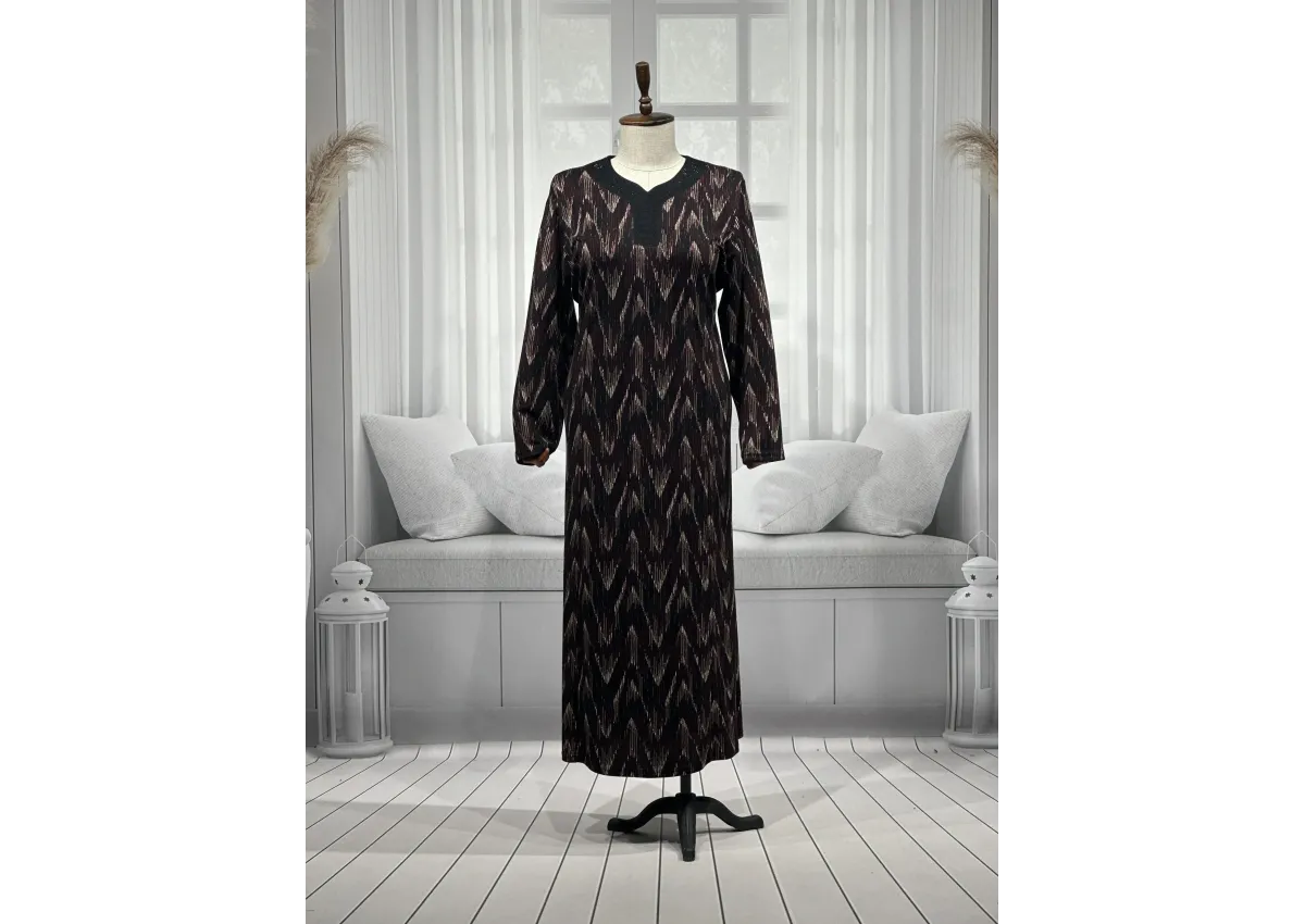 HESNA 8260 BTT. ELBİSE - BORDO - 503/T - (Asorti: 8-9)