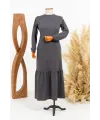 HESNA 8339 ELBİSE - ANTRASİT - (Asorti: 3-6)