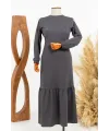 HESNA 8339 ELBİSE - ANTRASİT - (Asorti: 3-6)