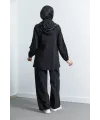 Letafet Cep Detaylı Pantolonlu Takım - SİYAH - (Asorti: M-XXL)