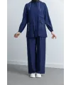 Letafet Cep Detaylı Pantolonlu Takım - LACİVERT - (Asorti: M-XXL)