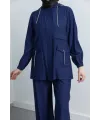 Letafet Cep Detaylı Pantolonlu Takım - LACİVERT - (Asorti: M-XXL)
