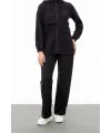 NERVÜR DETAYLI İNCİ PANT. TAKIM - SİYAH - (Asorti: M-XXL)