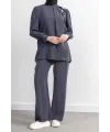 LETAFET ÖNÜ VOLAN DETAYLI PANTOLONLU TAKIM - ANTRASİT - (Asorti: M-XXL)