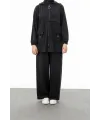 ALLERLİ CEPLERİ HALKA DETAYLI PANTOLON TAKIM - SİYAH - (Asorti: M-XXL)