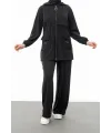 ALLERLİ CEPLERİ HALKA DETAYLI PANTOLON TAKIM - SİYAH - (Asorti: M-XXL)