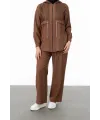BELDEN ALLERLİ FİLELİ PANTOLON TAKIM - KAHVE - (Asorti: M-XXL)
