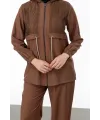 BELDEN ALLERLİ FİLELİ PANTOLON TAKIM - KAHVE - (Asorti: M-XXL)