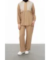 BELDEN ALLERLİ FİLELİ PANTOLON TAKIM - CAMEL - (Asorti: M-XXL)