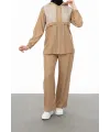 BELDEN ALLERLİ FİLELİ PANTOLON TAKIM - CAMEL - (Asorti: M-XXL)