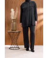 CEP KAPAKLI ÖNÜ FERMUARLI PANTOLONLU TAKIM - SİYAH - (Asorti: M-XXL)