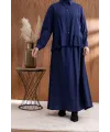 FIRFIR DETAYLI GÖMLEK YAKA ETEKLİ TAKIM - LACİVERT - (Asorti: 46-52)