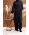 KAPÜŞONLU RİBANA VE ALLER DETAYLI GİYÇIK - SİYAH - (Asorti: 46-52)