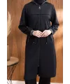 KAPÜŞONLU RİBANA VE ALLER DETAYLI GİYÇIK - SİYAH - (Asorti: 46-52)