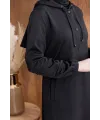 ÖNÜ ÇITÇITLI KAPÜŞONLU GİYÇIK - SİYAH - (Asorti: 46-52)